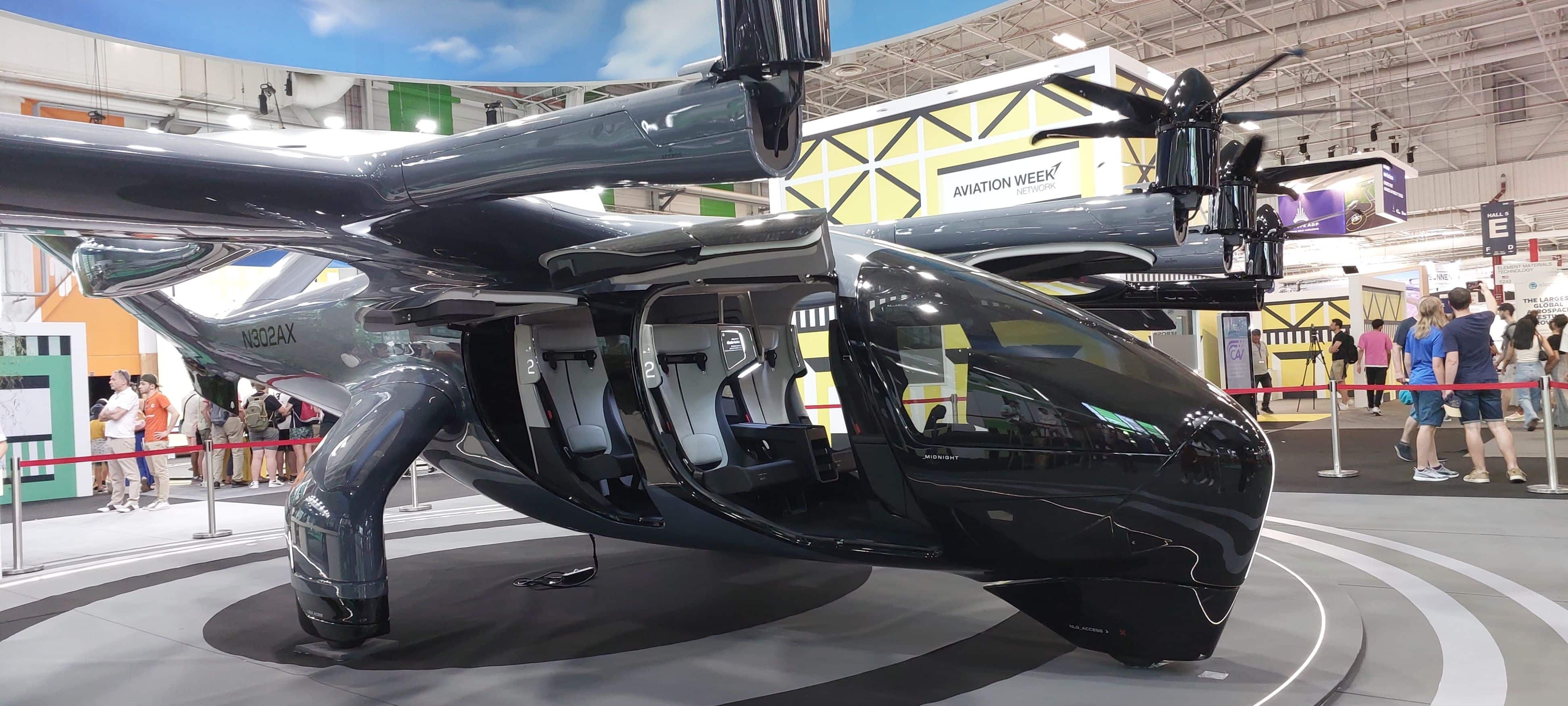 On 24th June,2023. Archer's Evtol aircraft displayed at Paris airshow.